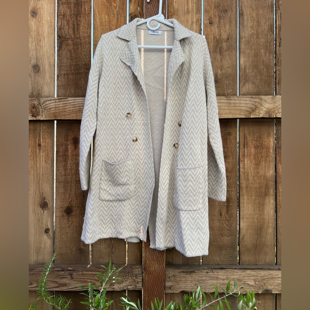 Lilyful Beige Cardigan Coat